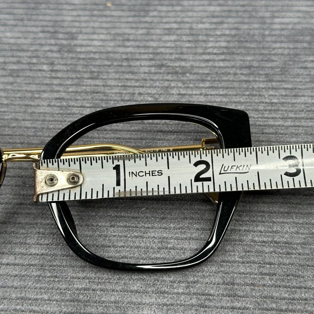 Fendi FE50011I 001 Black Gold Cat Eye Optical Glasses Frames Italy 51-19-140
